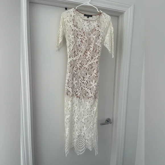 For Love And Lemons | Dresses | For Love And Lemons White Lace Long Dress |  Poshmark